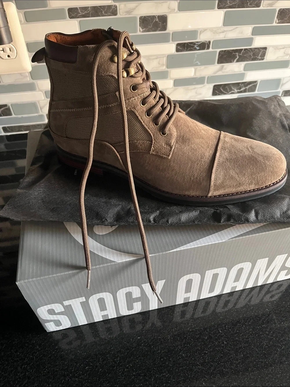 Stacy Adams Taupe Suede Lace-Up Chukka Boot